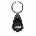 Ipick Image Made Black Dome Shinning Dark Gunmetal Metal Teardrop Key Chain With Logo For Infiniti Q50