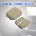 X Autohaux 1 Set Center Console Armrest Cover Front Door Pad Replacement Microfiber Leather For Honda Pilot 2009-2015 Beige