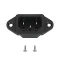 C20 Panel Mount Plug Adapter Ac 250v 16a 3 Pins Iec Inlet Module Power Connector Socket Straight With Screws 