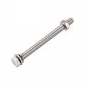 Uxcell M10 X 120mm Hex Head Screws Bolts Nuts Flat Lock Washers Kits 304 Stainless Steel Fully Thread Hexagon 4 Sets