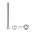 Uxcell M10 X 120mm Hex Head Screws Bolts Nuts Flat Lock Washers Kits 304 Stainless Steel Fully Thread Hexagon 4 Sets