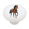 Galloping Horse Decorative High Gloss Ceramic Drawer Knob 