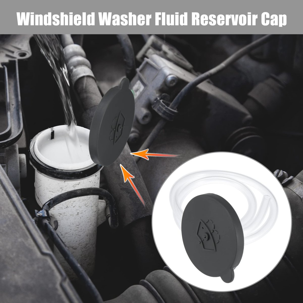2pcs B8913-jg000 Gray Windshield Wiper Washer Fluid Reservoir Tank Bottle Cap Cover For Nissan Rogue 2008-2013