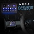 Bunker Indust 6 Gang Rocker Switch Aluminum Panel With Dual Usb Port Charger Socket Cigarette Lighter Blue Led Light Waterproof
