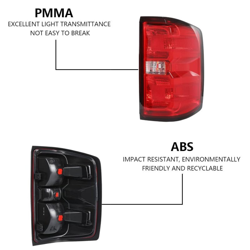 Tail Light Assembly Driver Side Red Lens For Chevy Silverado 1500 2500 Hd 2016 2019 And Gmc Sierra 3500 Without Factory Led