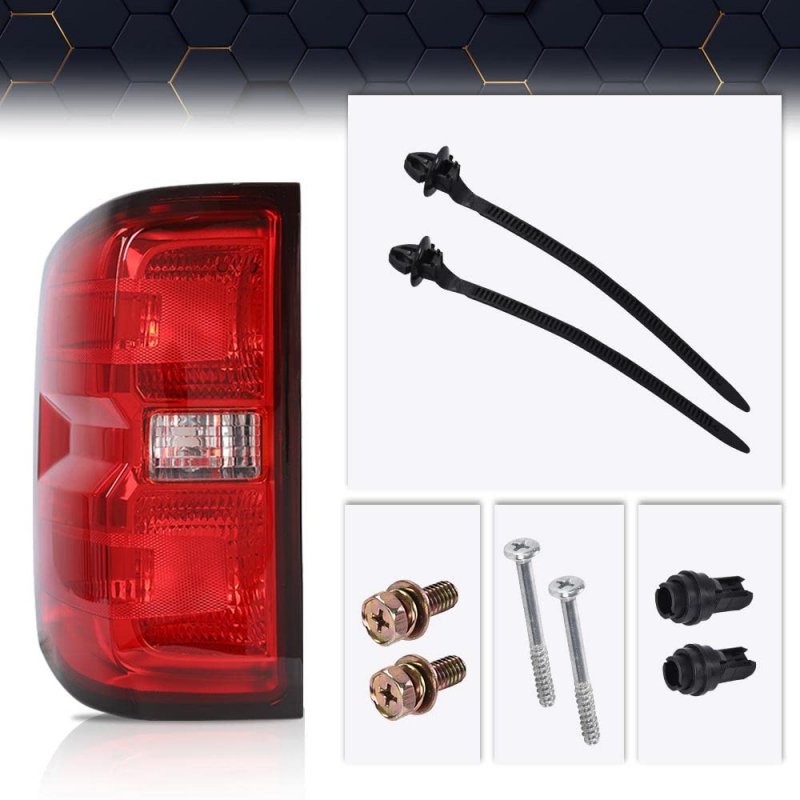 Tail Light Assembly Driver Side Red Lens For Chevy Silverado 1500 2500 Hd 2016 2019 And Gmc Sierra 3500 Without Factory Led