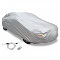 3l Silver Tone Soft Aluminum Car Cover Outdoor Weather Waterproof Breathable Rain Snow Heat Resistant 480 X 180 160cm 