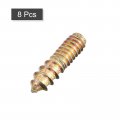 Uxcell 1 4-20x1 Hanger Bolts 8pcs Double Ended Screws Wood Dowel For Furniture