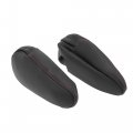 Pair Car Center Seat Armrest Cover Microfiber Leather Black With Red Line For Toyota Sienna 2011-2018 