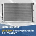 Dpi 13466 Factory Style 1-row Cooling Radiator Compatible With Vw Passat 2 0l Tdi At Mt 2012-2014 Aluminum Core
