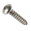 10 X 4 Pan Head Sheet Metal Screws Stainless Steel 18-8 Full Thread Bright Finish Self-tapping Quantity 25 By Fastenere 