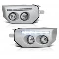 Front Bumper Led Strip Drl Fog Light Driving Lamp Assembly W Chrome Bezel For 2007-2015 Toyota Fj Cruiser Power Switch 