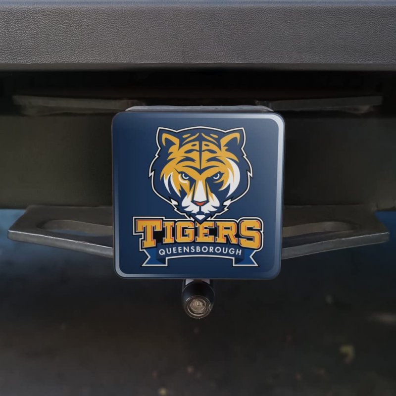 Queensborough Community College Primary Logo Tow Trailer Hitch Cover Plug Fits Standard 2 In Receivers Durable Abs Plastic With