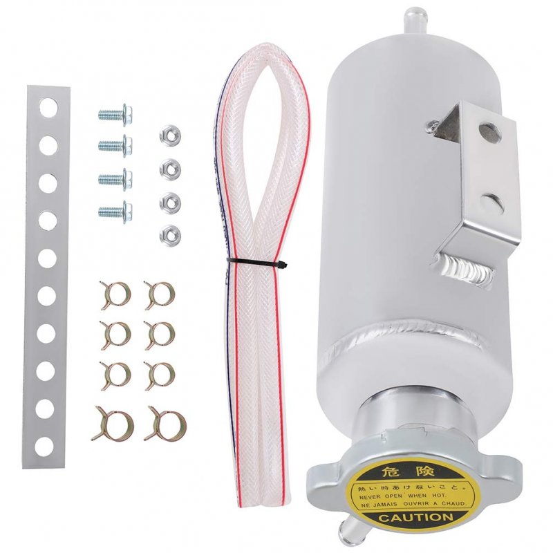 10 Oz Polished Stainless Steel Radiator Overflow Tank Catch Can