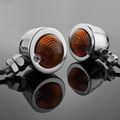 2x 8mm Silver With Oranfe Light Racing Led Turn Signal Indicator Lens Blinker Universal For Suzuki Honda Kawasaki Yamaha