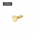 Uxcell Knurled Thumb Screws M5x16mm Flat Brass Bolts Grip Knobs Fasteners For Pc Electronic Mechanical 5pcs