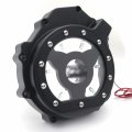 Httmt- Black W Red Led Left Engine Stator Cover Guard Compatible With 2005-2008 Suzuk Gsxr1000 P N Mt049a-bk