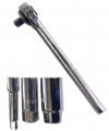 Toolusa 4-piece Steel Tune-up Kit 7 17 8 Cm Reversible Ratcheting Handle 1 4 0 6 Fitting Incl Extender Two Sockets Textured 