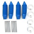 Teamwill 2packs Universal Silicone Rack And Pinion Steering Boot Gaiter Kit Blue 