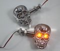 Perfectech Motorcycle 10mm Screw Skull Head Led Amber Turn Signal Indicator Light Chrome 