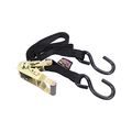 Tie Down Ratchet S Hook 1 In X 6 Ft Black Nylon Strap With Vinyl Coating 4500 Lb Test For Powersports And Utility Vehicles 