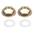 2pcs Brass Lock Nuts Pipe Fitting G3 8 Female Hexnut Flange Single Hole Faucet Lock Nut With Silicone Washer For Kitchen Basin 