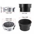 X Autohaux 4pcs Round Ac Air Outlet Vent Louvered Dashboard Electroplate Knob For Rv Bus Boat Yacht Caravan 87mm 75mm 70mm