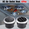 X Autohaux 4pcs Round Ac Air Outlet Vent Louvered Dashboard Electroplate Knob For Rv Bus Boat Yacht Caravan 87mm 75mm 70mm