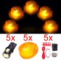 Qty 5 Round-shape Ambercab Roof Running 1313a Marker T10 White 6000k 6-5730-smd Led Bulb Wiring Pack Switch 5pcs Replacement
