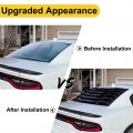 Ecotric Carbon Fiber Print Rear Window Louver Cover Compatible With 2011-2023 Dodge Charger Sxt Gt Rt Scat Pack Scat Widebody