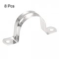 Uxcell 42mm 1 65 Rigid Pipe Strap 2 Hole Tube Straps 201 Stainless Steel Tension Clip Clamp 8pcs