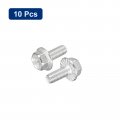 Uxcell M4x10mm Phillips Hex Head Flange Bolts 10pcs 304 Stainless Steelagon Hex Machine Screws