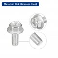 Uxcell M4x10mm Phillips Hex Head Flange Bolts 10pcs 304 Stainless Steelagon Hex Machine Screws