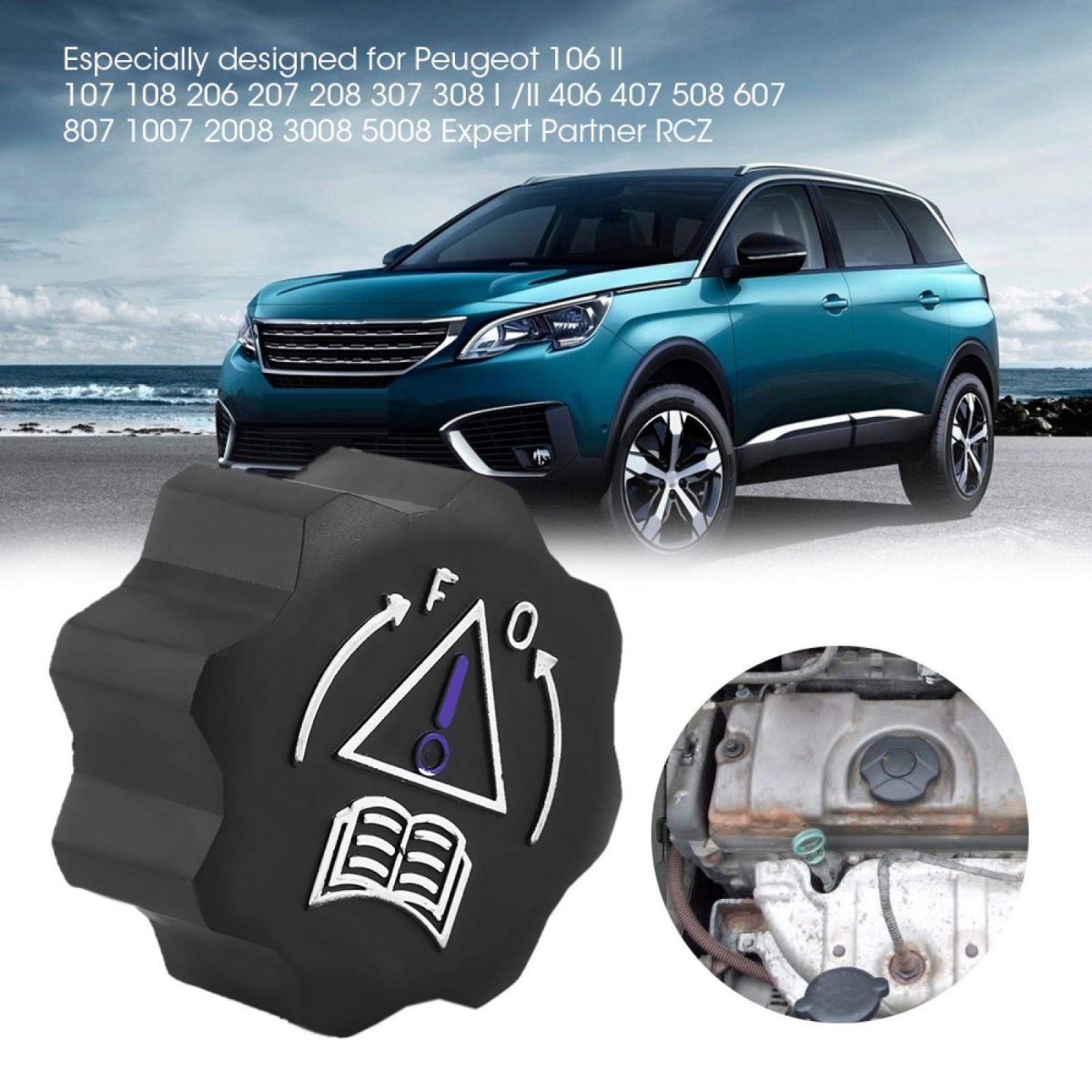 Coolant Reservoir Cap Overflow Tank Radiator Car Header For 106 Ii 107 108 206 207 208
