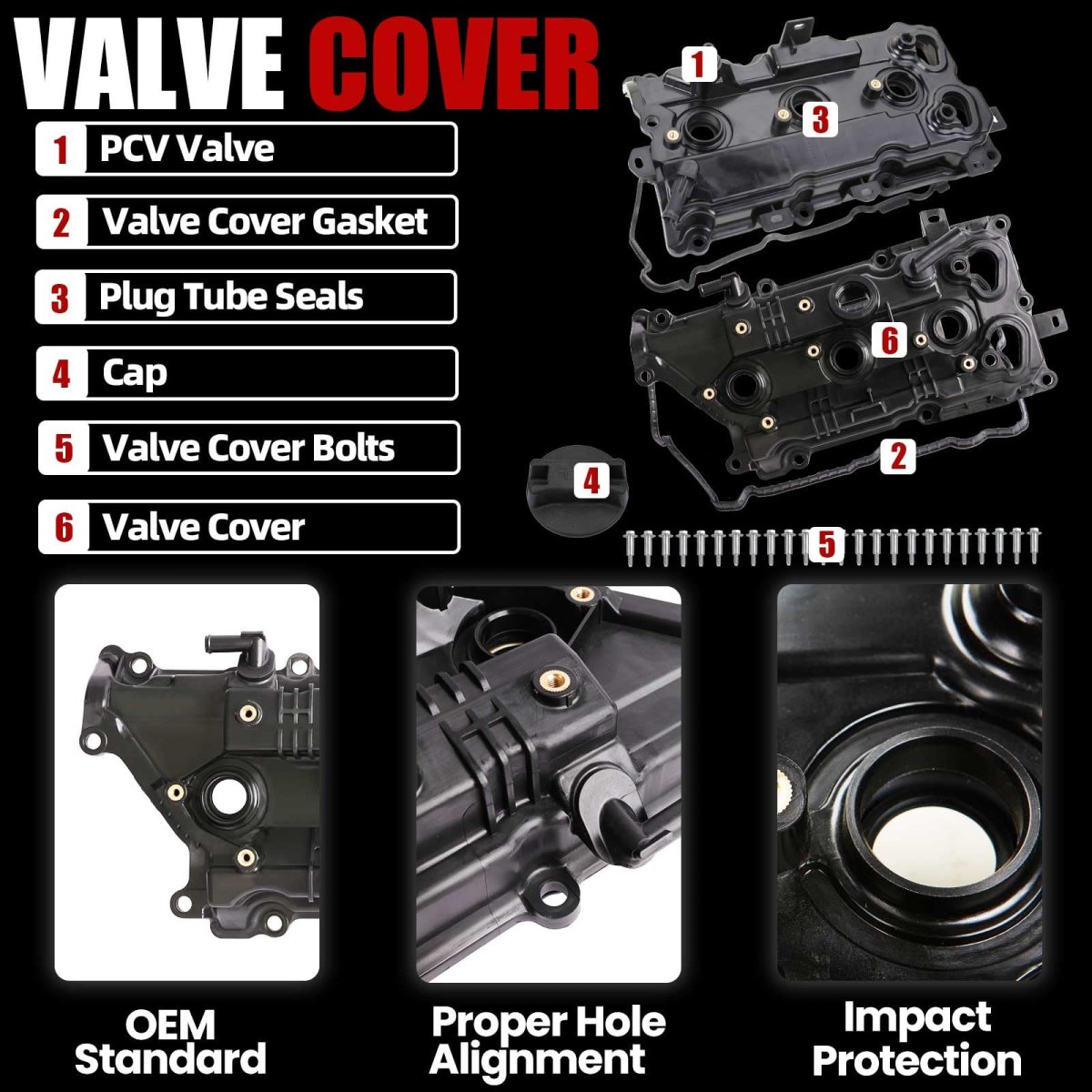 Valve Cover Set Left And Right Side For Nissan Pathfinder Maxima Altima 2015-2024 Infiniti Qx60 3 5l V6