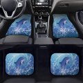 Delerain Dolphin Jumping 4-piece Car Floor Mats Front And Rear Rubber Backingpet Auto Foot All Weather Universal Fit Car Decor