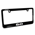 Ford Mustang 5 0 License Plate Frame Black Powder Coated Zinc Metal Uv Led Printed Logo 12 In X 6 Fits Us Standard Plates