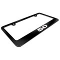 Ford Mustang 5 0 License Plate Frame Black Powder Coated Zinc Metal Uv Led Printed Logo 12 In X 6 Fits Us Standard Plates