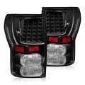 Pair Led Tail Light For 2007-2013 Toyota Tundra Pickup Rear Brake Lamp Assembly Driver Passenger Side Plastic Clear Lens Black 