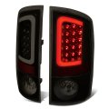Auto Dynasty Pair Of Black Housing Smoke Lens 3d Stripe Led Bar Brake Tail Lights Compatible With Dodge Ram 1500 2500 3500