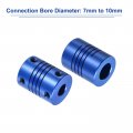 Uxcell 5pcs 7mm To 10mm Aluminum Alloy Shaft Coupling L25xd19 Flexible Coupler With Screws For Encoders And Motors Blue