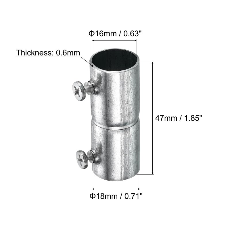 Emt Coupling 16mm 5 8 Inch Set Screw Conduit Fittings 47mm Length Electrical Pipe Connector 0 7mm Wall Thick 10 Pack