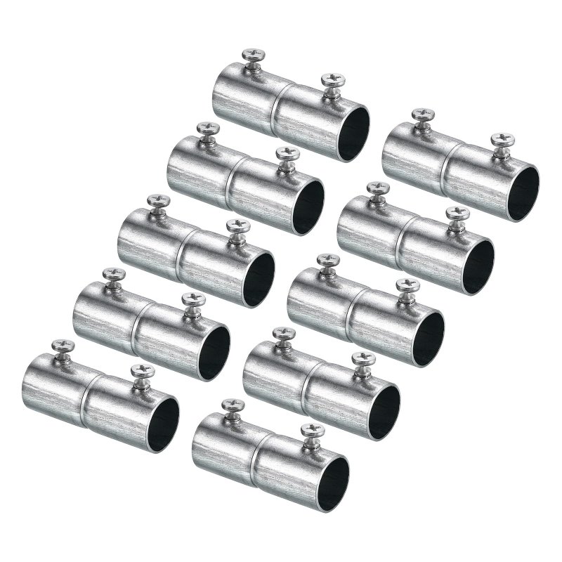 Emt Coupling 16mm 5 8 Inch Set Screw Conduit Fittings 47mm Length Electrical Pipe Connector 0 7mm Wall Thick 10 Pack