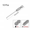 Uxcell 10 Pcs 6mm Ph00 Magnetic Phillips Screwdriver Bits 1 4 Inch Hex Shank 2 56-inch Length S2 Power Tool