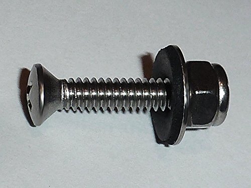 Boat Deck Plate Bolts And Screws 8 In To 10 Grade 8 Stainless Steel Phillips Oval Head With Rubber Backed Washers Nylon Lock