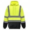Hycoprot High Visibility Sweatshirt Ansi Class 3 Reflective Safety Hoodie Hi Vis Hooded Pullover With Black Bottom Yellow 