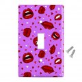 Luscious Red Lips Kiss Pattern Set Plastic Wall Decor Toggle Light Switch Plate Cover
