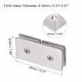 Uxcell Stainless Steel 180 Degree Glass Clamp 6pcs For 8-12mm Thickness Double Side Square Frameless Corner Bracket Clip Shower