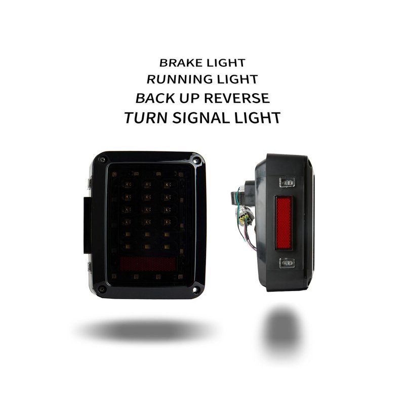 V8 God Jk Wrangler Smoke Tail Lights Assembly W Brake Light Turn Signal Reverse Lamp For 2007-2018 Jeep Unlimited