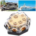 Power Distribution Block 1 In 5 Ways Out Audio Ground Cable Splitter For Auto Car Boat